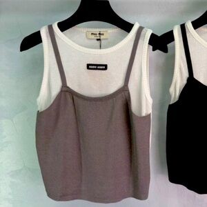 Two-Tone Gray and White Camisole